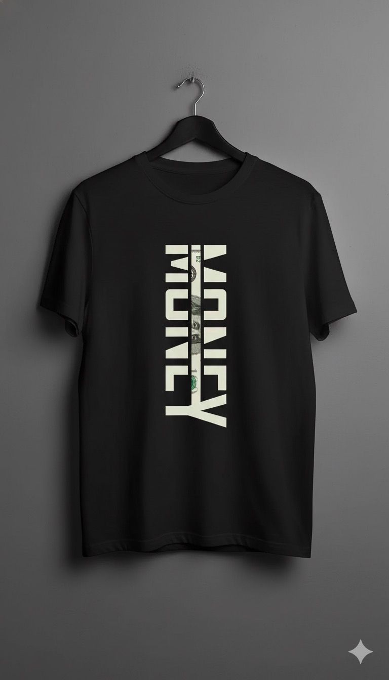 Money Vertical Print T-Shirt | Luxury Streetwear Drop
